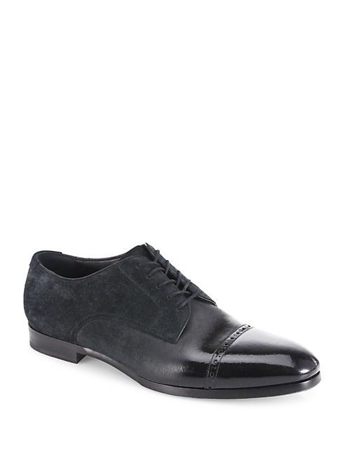 Jimmy Choo - Lacquered Suede Degrade Cap Toe Derby Shoes