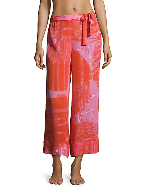 Josie Natori - Manila Bay Patterned Silk Pants