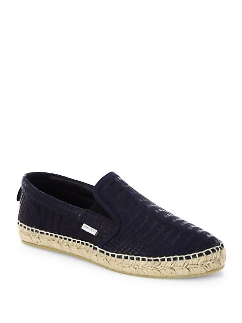 Jimmy Choo - Vlad Croc-Embossed Leather Espadrilles