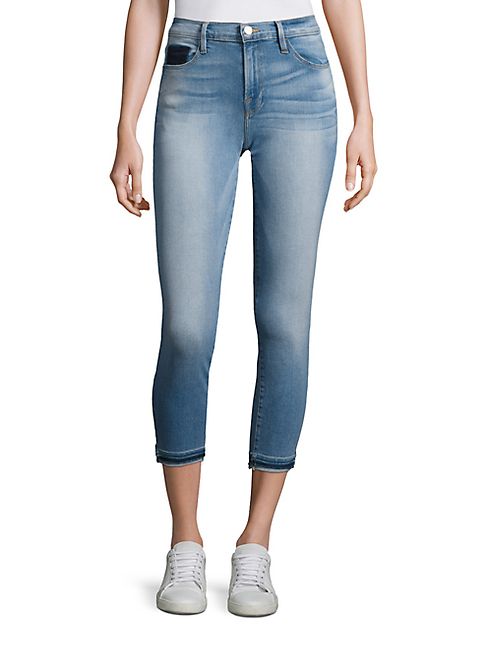 FRAME - Le Skinny De Jeanne Cropped Slit Hem Skinny Jeans