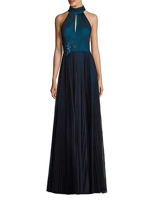 Kay Unger - Pleated Halter Gown