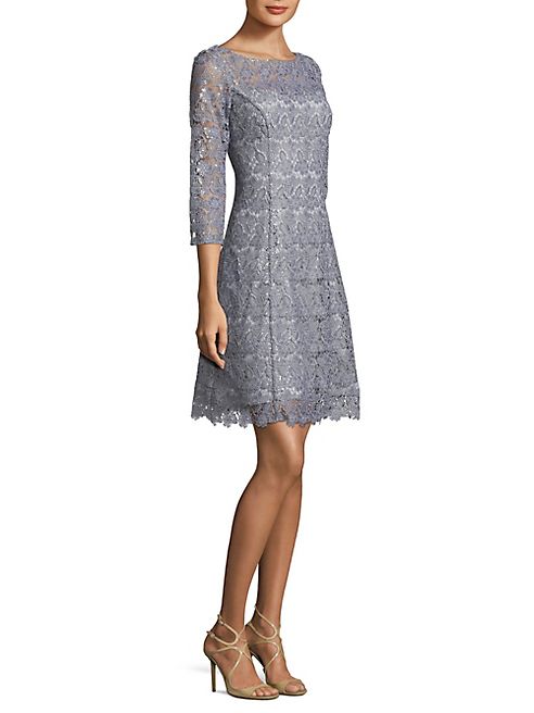 Kay Unger - Floral Lace Cocktail Dress