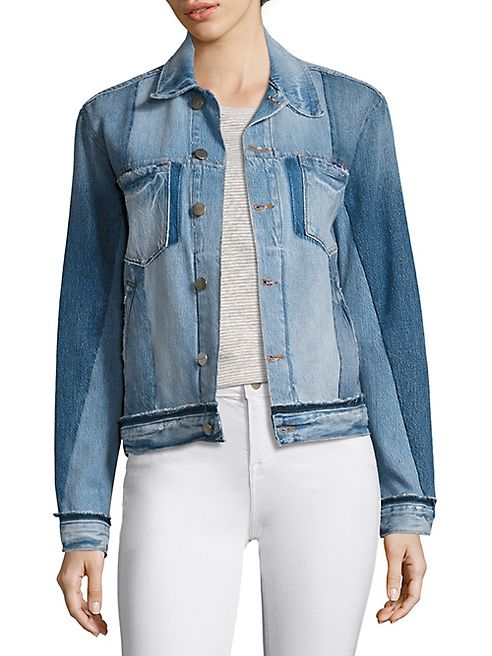 FRAME - Nouveau Le Multi-Tone Mixed Denim Jacket