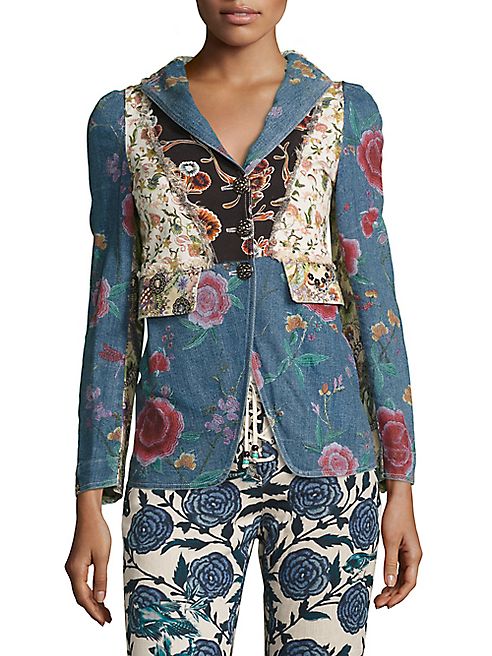 Roberto Cavalli - Denim Patchwork Jacket