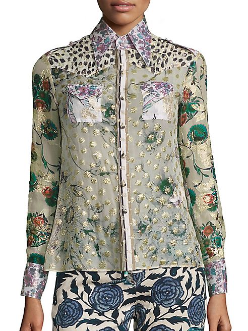 Roberto Cavalli - Patchwork Silk Blouse