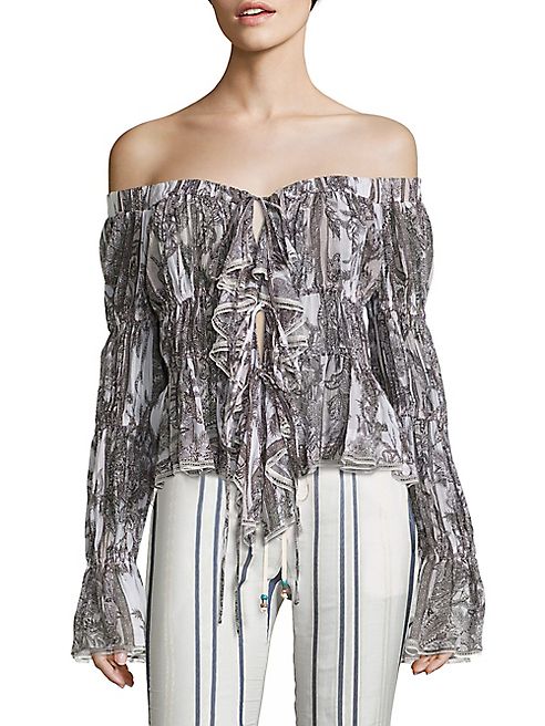 Roberto Cavalli - Off-The-Shoulder Printed Top