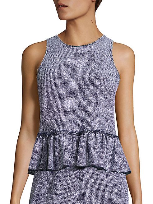 Rebecca Taylor - Stretch Tweed Peplum Top