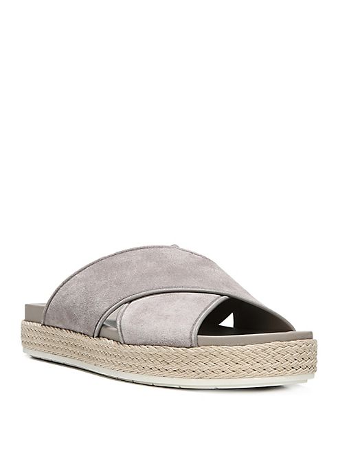 Vince - Villaire Crisscross Suede Espadrille Slides