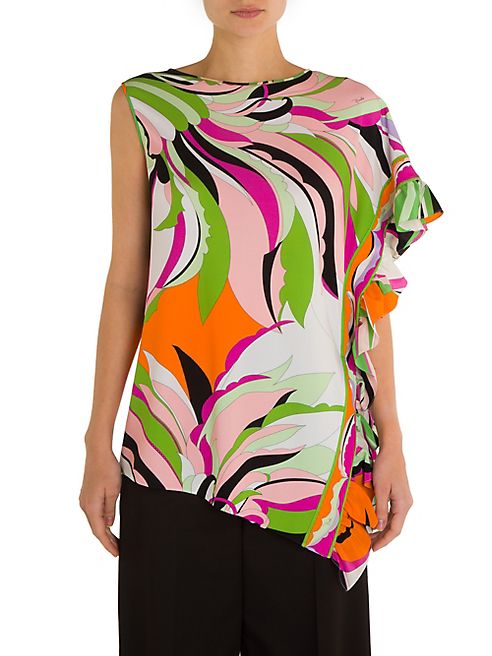 Emilio Pucci - Printed Ruffle Top