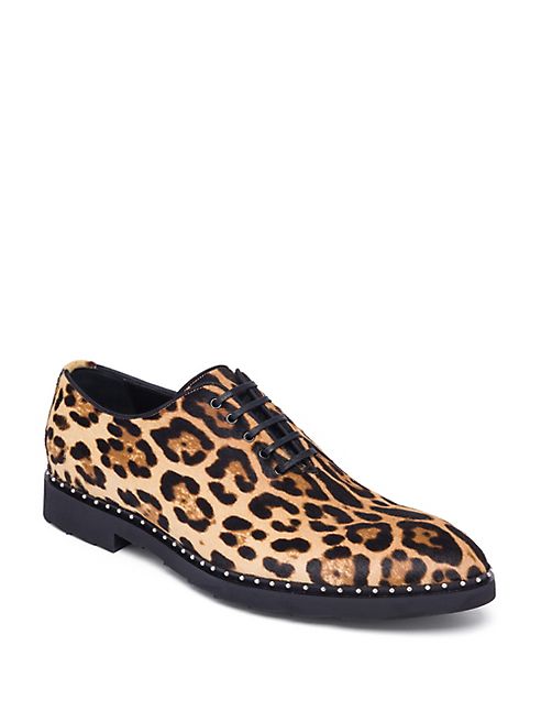 Dolce & Gabbana - Sicilia Leopard-Print Calf Hair Oxfords