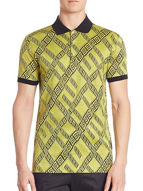 Versace Collection - Abstract Printed Cotton Polo