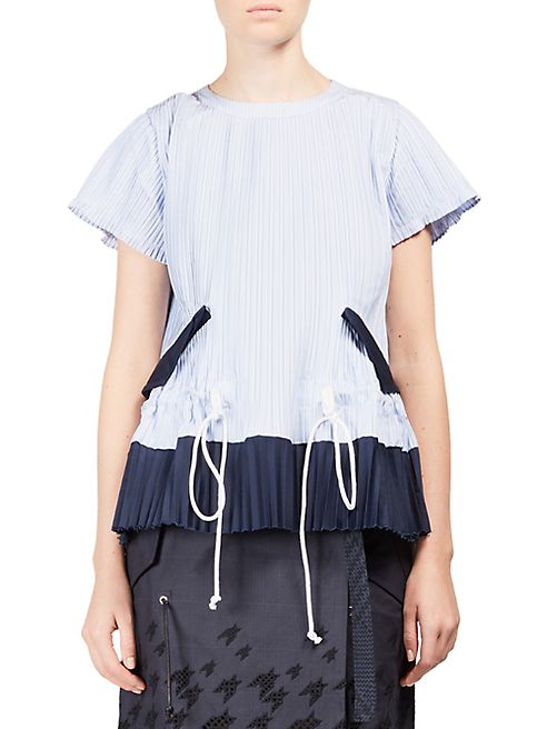 Sacai - Pleated Colorblock Top