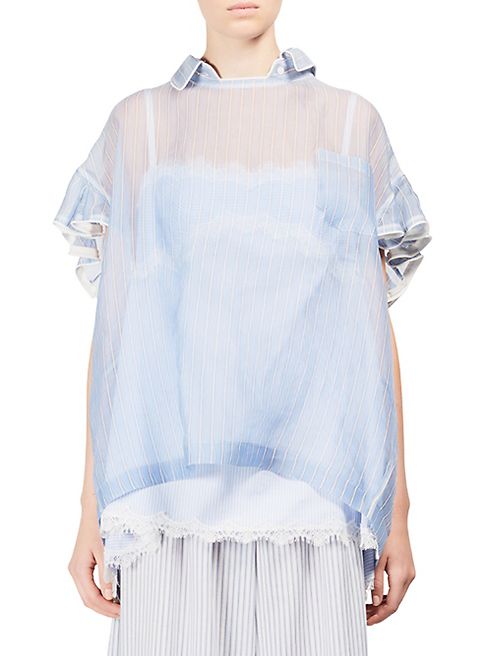 Sacai - Silk Ruffle Top