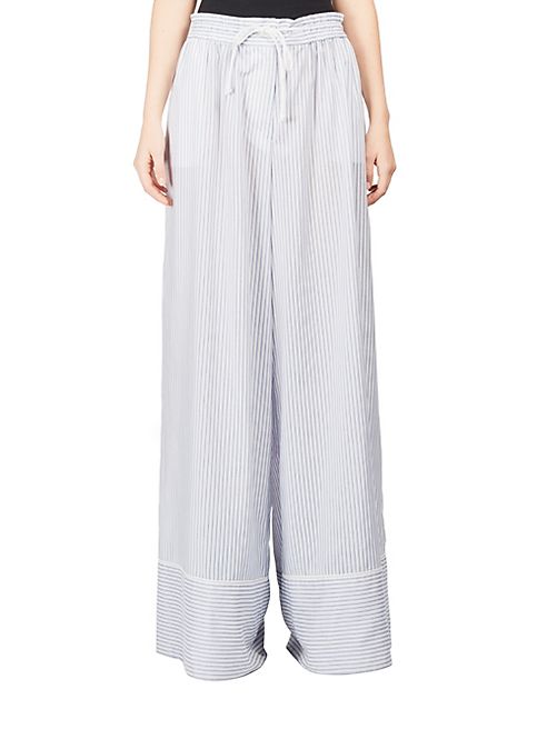 Sacai - Striped Wide Leg Pants