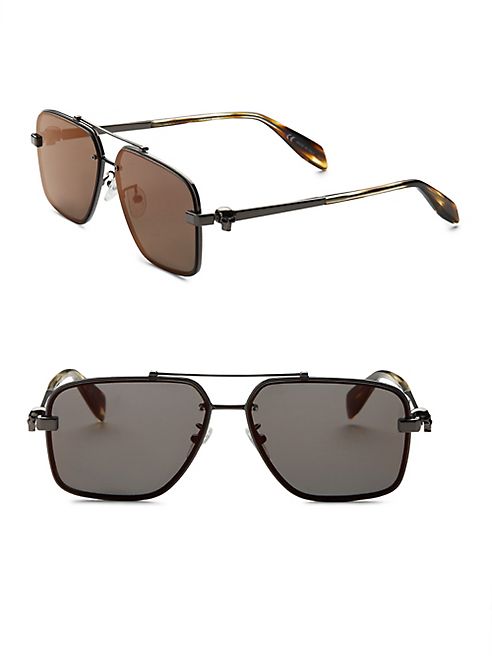 Alexander McQueen - 60MM Modified Rectangle Sunglasses