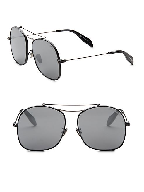 Alexander McQueen - Kering 59MM Rectangular & Square Sunglasses