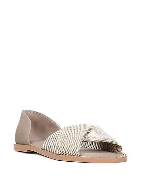 Vince - Idara Cotton & Suede d'Orsay Flats