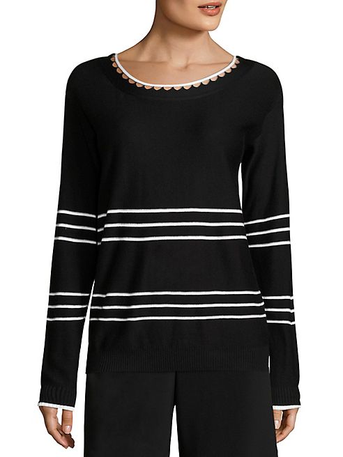 St. John - Striped Wool-Blend Sweater