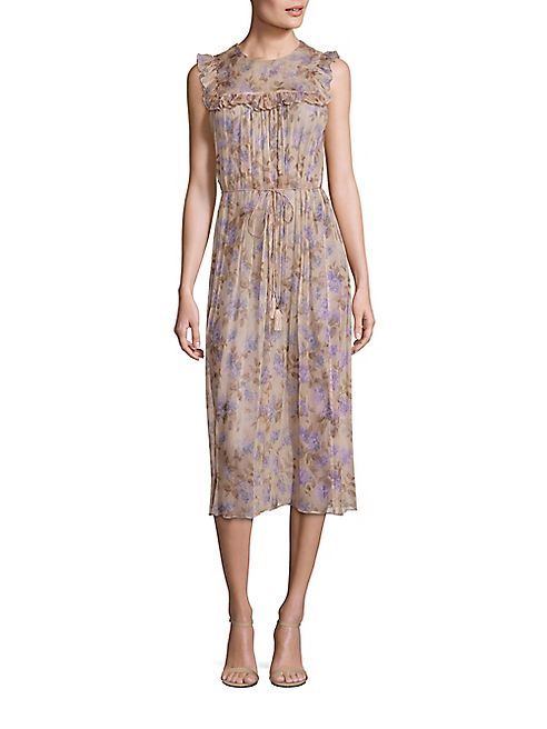 Zimmermann - Stranded Ruffled Silk Midi Dress