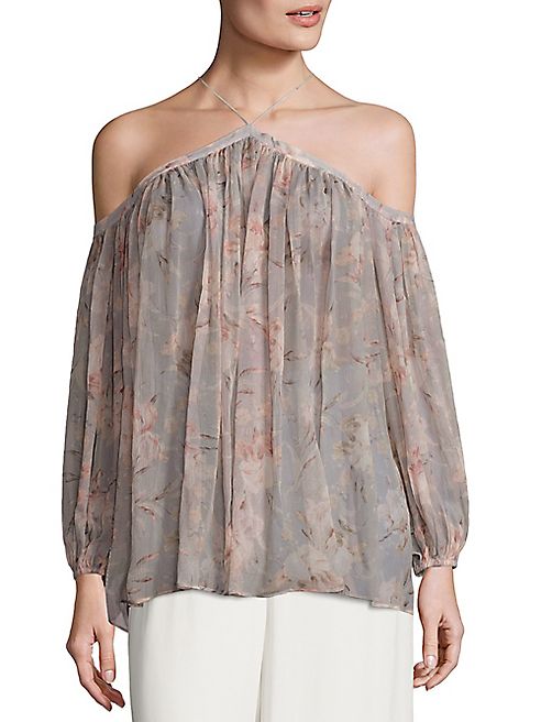 Zimmermann - Stranded Cold-Shoulder Silk Top