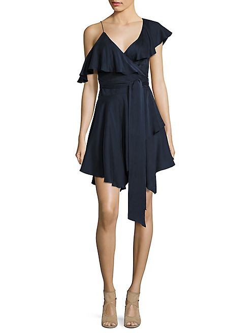 Zimmermann - Sueded Asymmetric Wrap Silk Mini Dress