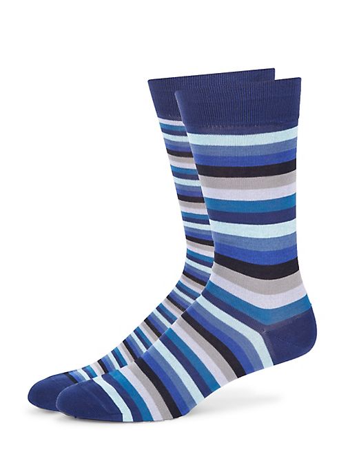 Paul Smith - Striped Cotton Blend Socks