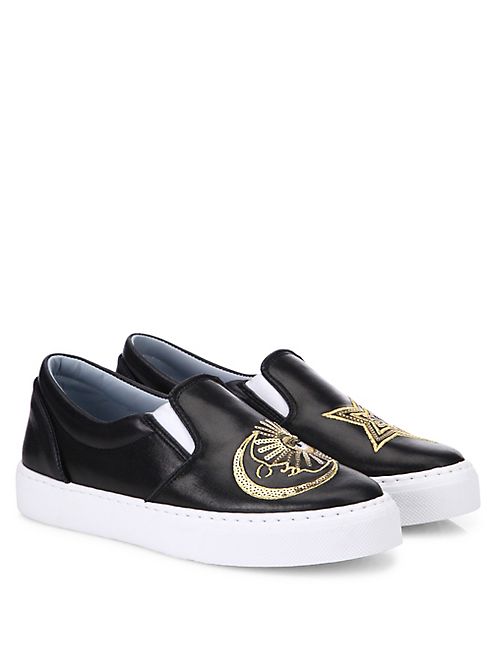 Chiara Ferragni - Flirting Moon & Star Eco-Leather Skate Sneakers