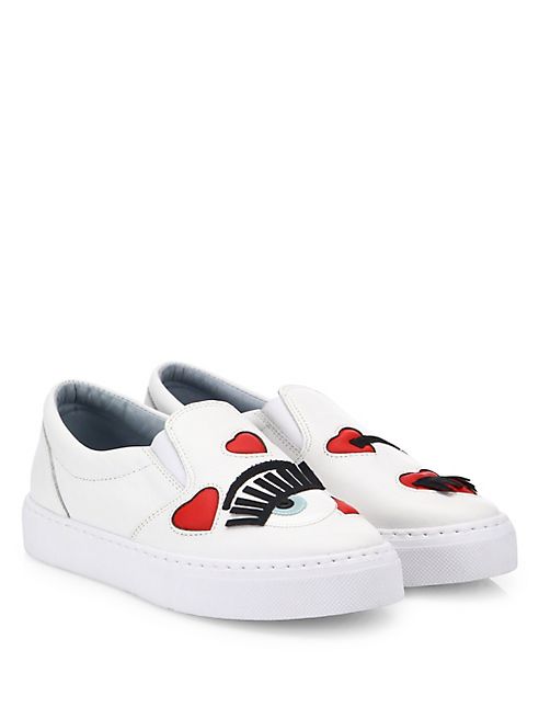 Chiara Ferragni - Flirting Hearts Eco-Leather Skate Sneakers