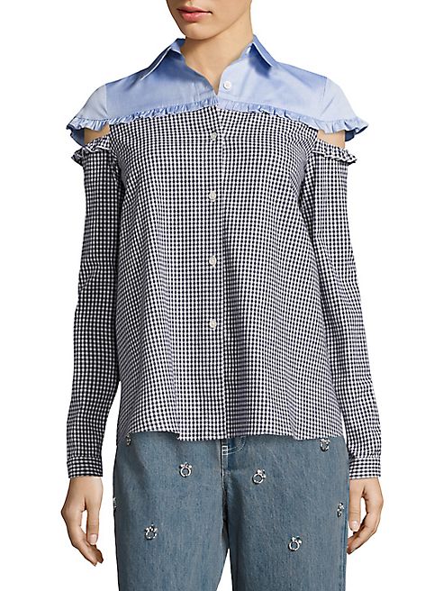 Sandy Liang - EV Ruffled Cutout Shirt