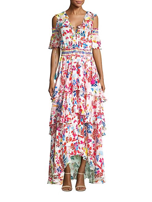 Tanya Taylor - Isabelle Cold-Shoulder Silk Maxi Dress