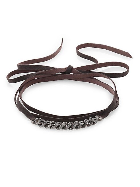 Adriana Orsini - Crystal Link Suede Choker