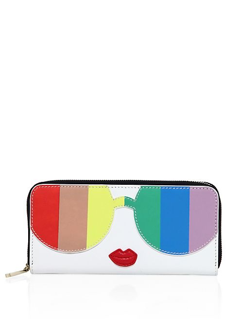 Alice + Olivia - Rainbow Printed Leather Wallet