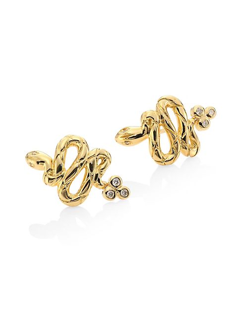 Temple St. Clair - Serpent Diamond & 18K Yellow Gold Stud Earrings