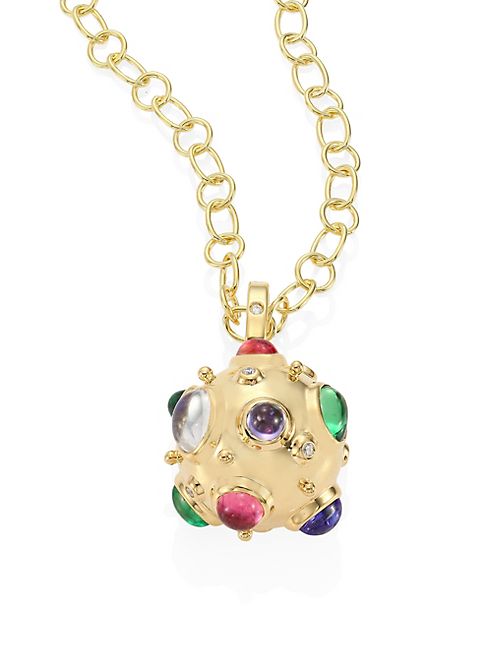 Temple St. Clair - Cosmos Diamond, Semi-Precious Multi-Stone & 18K Yellow Gold Pendant