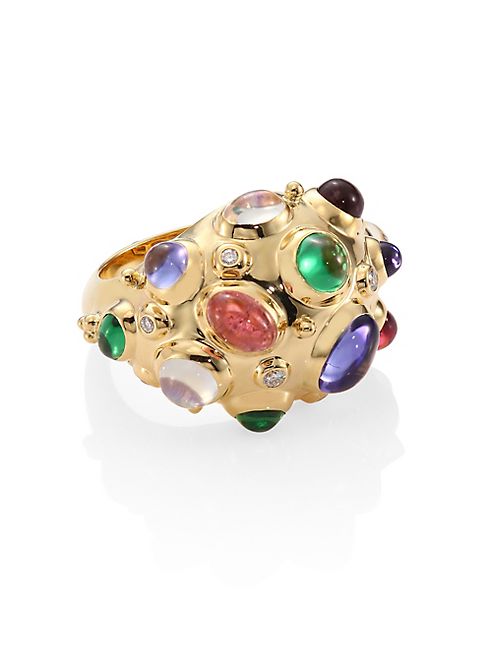 Temple St. Clair - Cosmos Bombe Diamond, Semi-Precious Multi-Stone & 18K Yellow Gold Ring