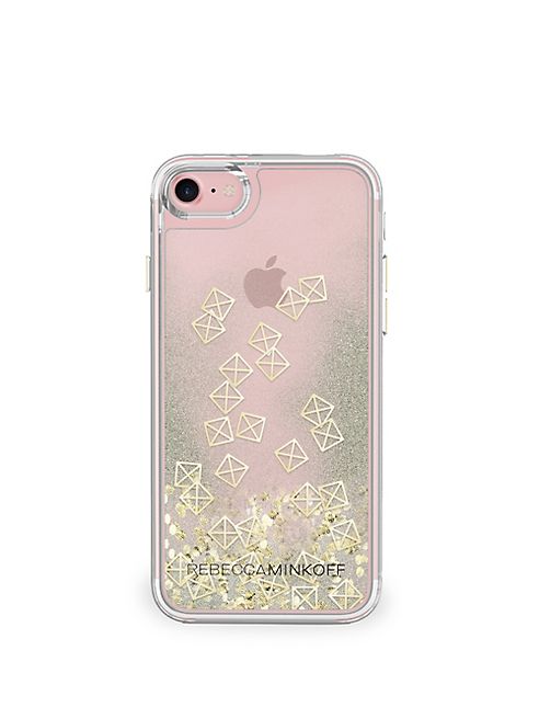 Rebecca Minkoff - Gold Studs Glitterfall iPhone 7 Case