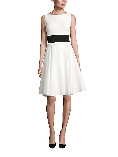 La Petite Robe di Chiara Boni - Doutzen Two-Tone Fit-&-Flare Dress