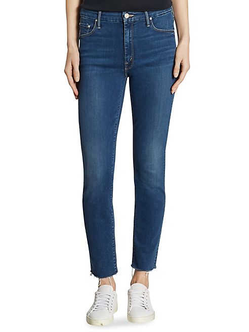 MOTHER - Looker High-Rise Frayed Ankle Skinny Jeans