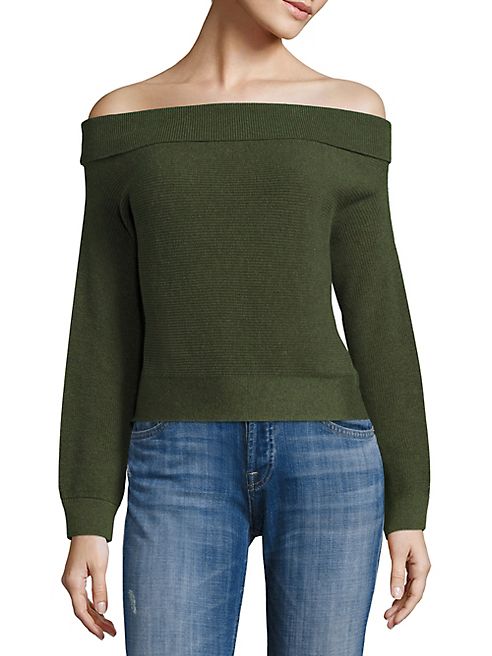 Rebecca Minkoff - Hunter Cotton & Cashmere Off-The-Shoulder Top