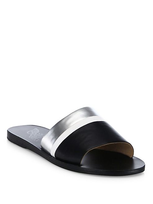 Ancient Greek Sandals - Taygete Colorblock Vachetta Leather Slides