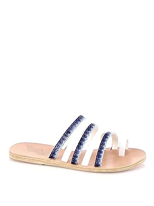 Ancient Greek Sandals - Niki Raffia & Leather Slides