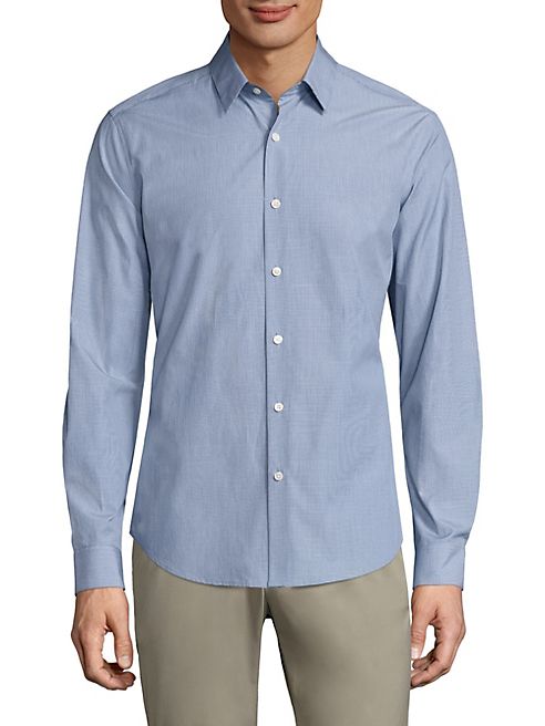 Theory - Sylvain Combo Check Regular-Fit Cotton Shirt