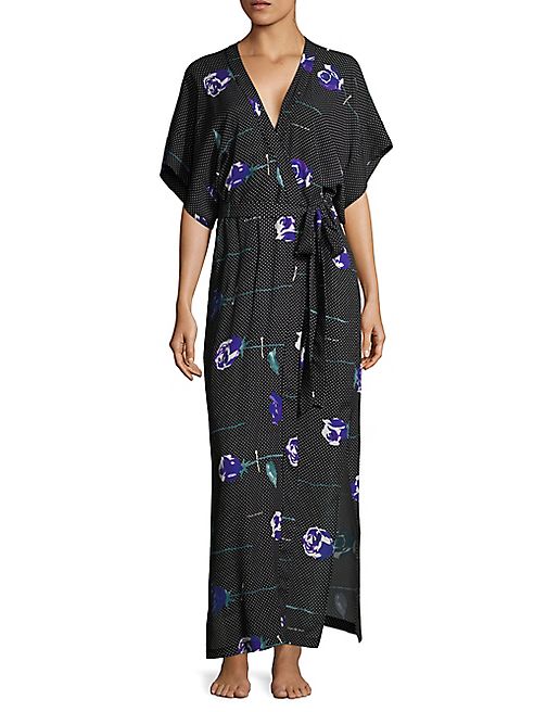 Fleur du Mal - Floral Printed Silk Robe