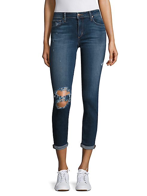 Joe's - Andie Distressed Rolled Cropped Skinny Jeans