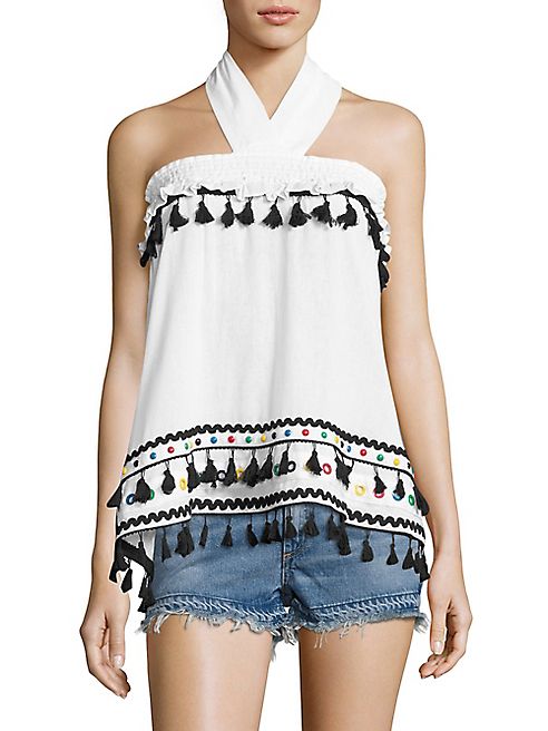 DODO BAR OR - Naomi Tassel Studded Halter Top