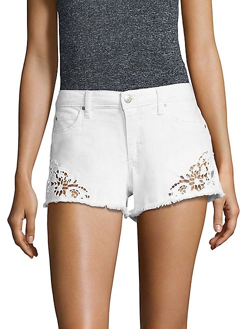 Joe's - Embroidered Frayed Denim Shorts