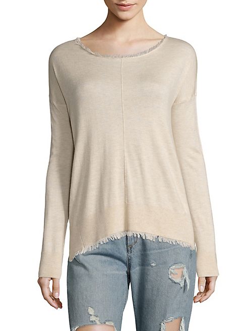 Splendid - Long Sleeve Frayed Trimmed Sweater