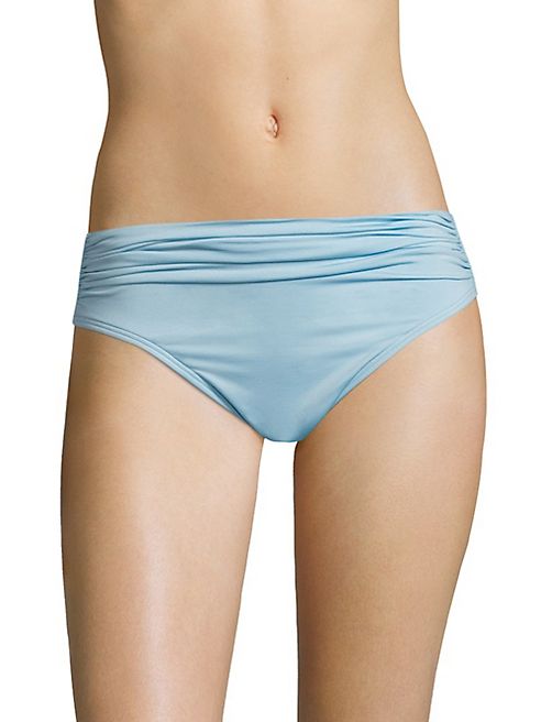 Carmen Marc Valvo - Classic Solids Shirred Waist Bikini Bottom