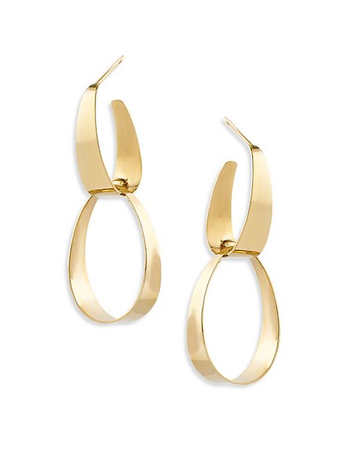 LANA JEWELRY - Bond Small Gloss 14K Yellow Gold Link Earrings