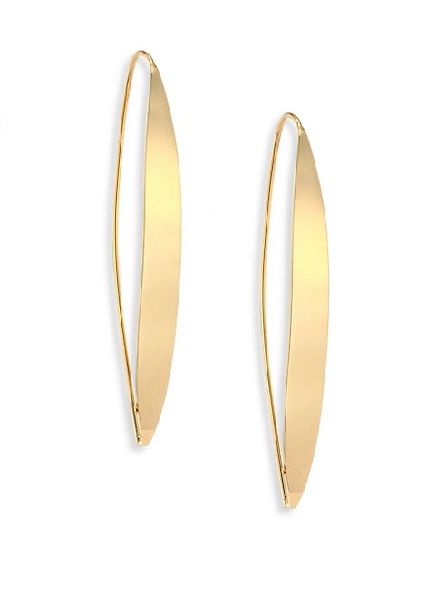 LANA JEWELRY - Bond 14K Yellow Gold Small Narrow Glam Upside Down Hoop Earrings